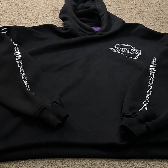 Inaka Power Rodeo Black Hoodie with White Detailing (OVERSIZED FIT) - Picture 4 of 5